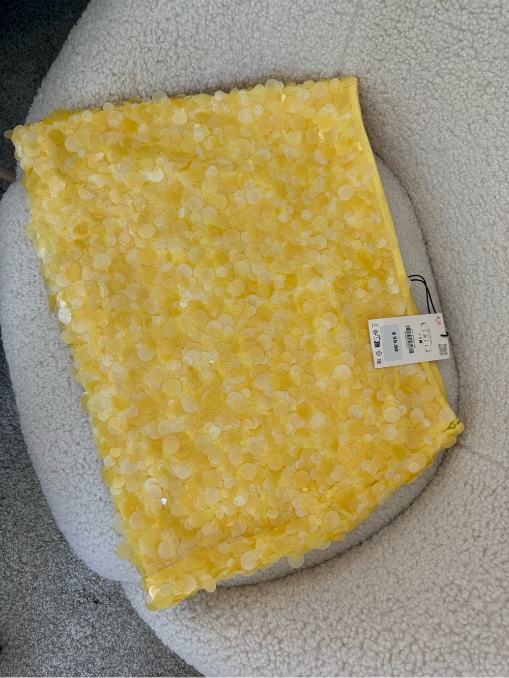 Zara Yellow sequin mini skirt